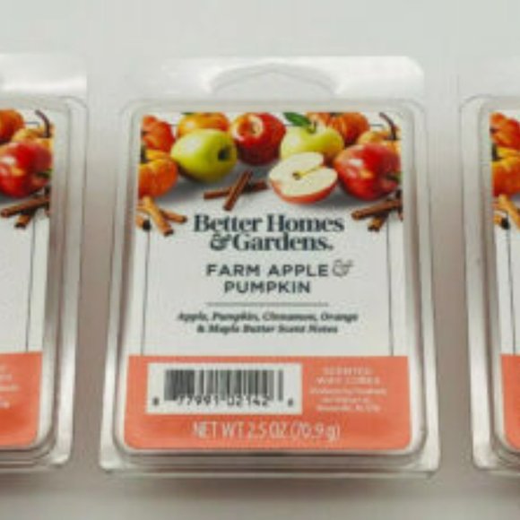 BETTER HOMES & GARDENS FARM APPLE PUMPKIN WAX CUBE MELTS- LOT OF 3 -6 cubes each - Picture 1 of 4
